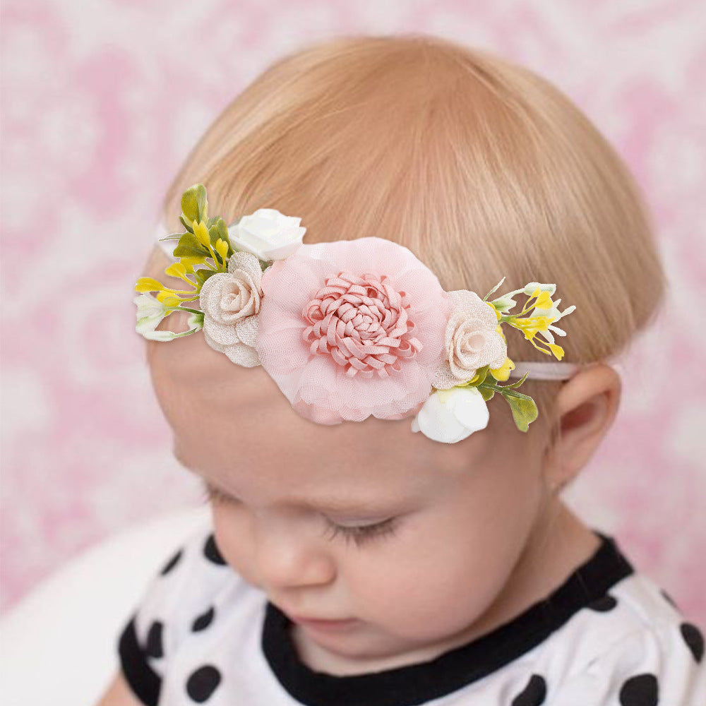 Pastoral elastisches Nylon-Blumen-Baby-Stirnband