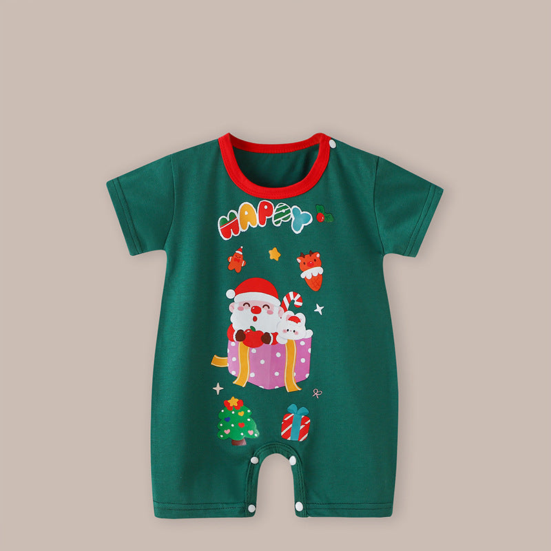 Weihnachtlicher kurzärmliger Strampler für 22-24 Zoll Reborn-Puppen