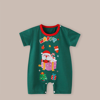 Weihnachtlicher kurzärmliger Strampler für 22-24 Zoll Reborn-Puppen