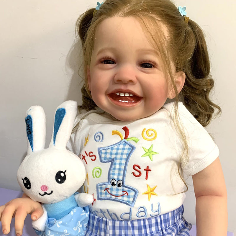 Sibilla 60 cm Smile Reborn Puppe mit Stoffkörper - Mila