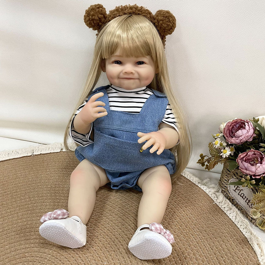 22 Zoll Reborn Puppe Zwillingsmädchen mit langen Haaren - Raya