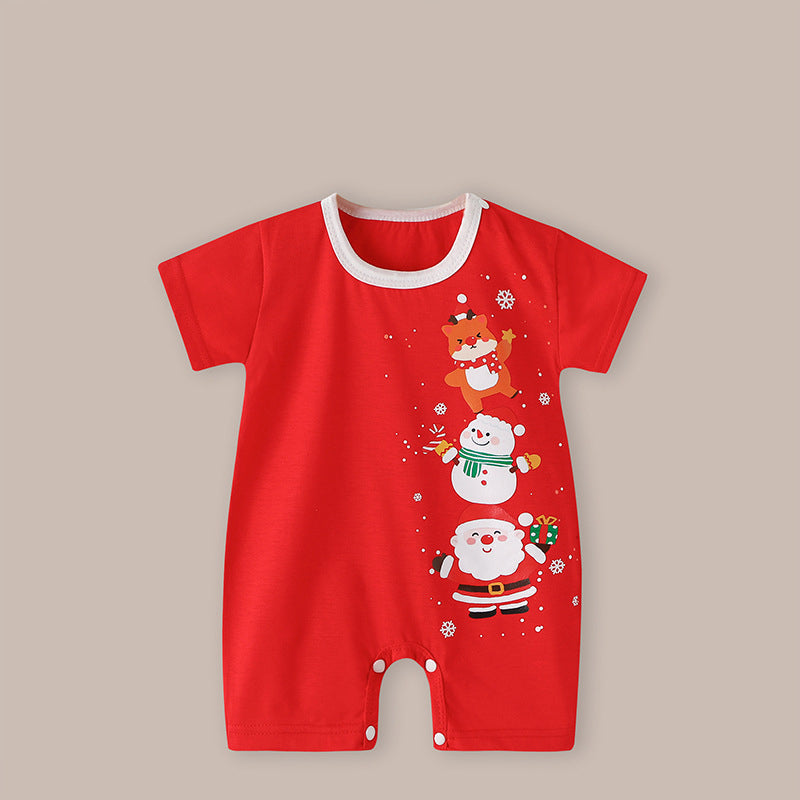 Weihnachtlicher kurzärmliger Strampler für 22-24 Zoll Reborn-Puppen