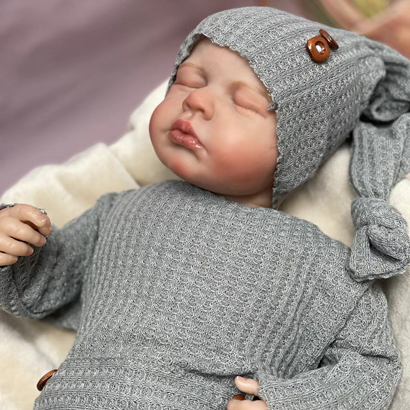 20 Zoll lebensechte Reborn-Puppe mit geschlossenen Augen Zwillingsschwestern-Loulou