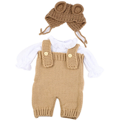 3-teilige gestrickte Reborn-Puppenkleidung für 22-24 Zoll Reborn-Puppen