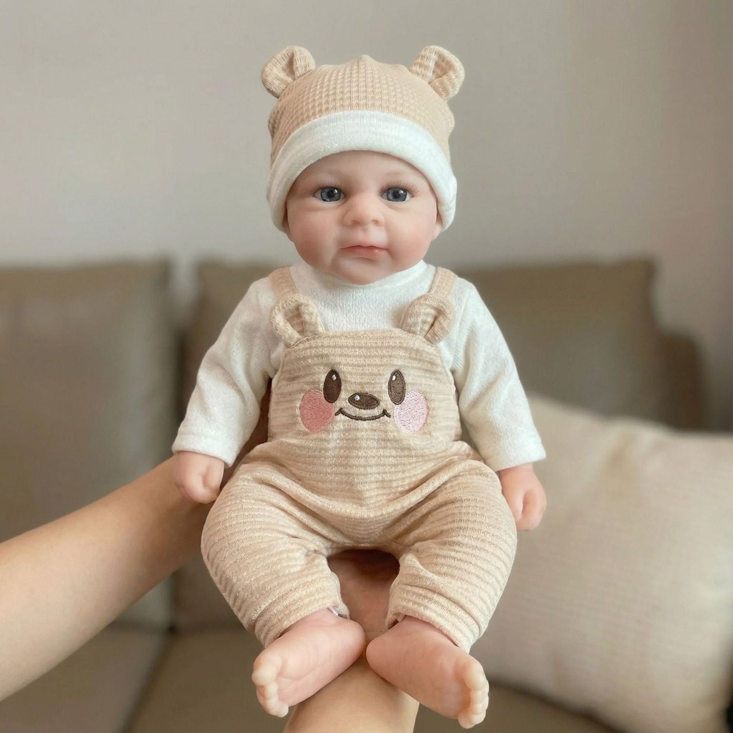 30 cm lebensechte Silikon Reborn Babypuppe Mädchen mit offenen Augen-Elijah