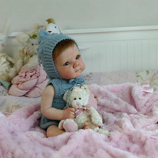 18 Zoll Reborn Puppe Mädchen mit offenen Augen und kurzen Haaren - Bettie