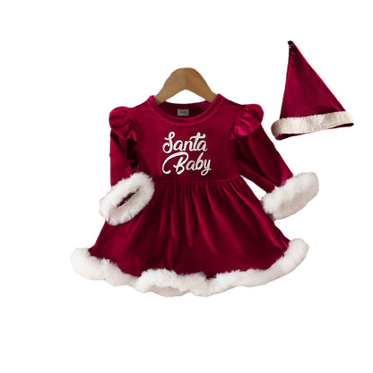 Weihnachtskleid und Mütze 2-teiliges Set für 20-24 Zoll Reborn-Puppen
