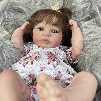 20 Zoll kurze Haare weicher Körper schlafende Reborn Puppe Loulou