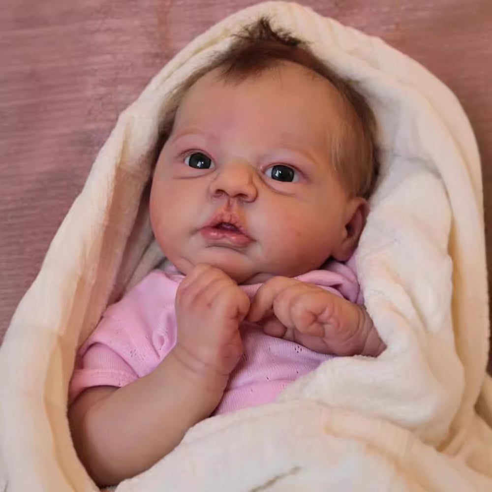 19 Zoll Verna Reborn Babypuppen mit offenen Augen und kurzen Haaren-Evi