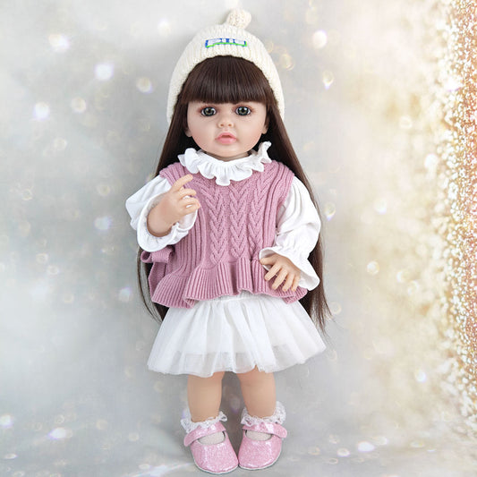 22 Zoll offene Augen lange Haare Reborn Baby Mädchen -Betty