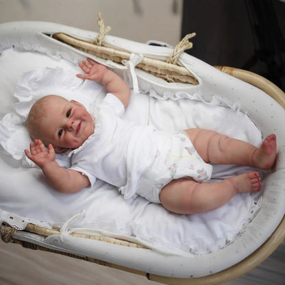 55cm offene Augen weicher Körper Lächeln Reborn Babypuppe - Shaya