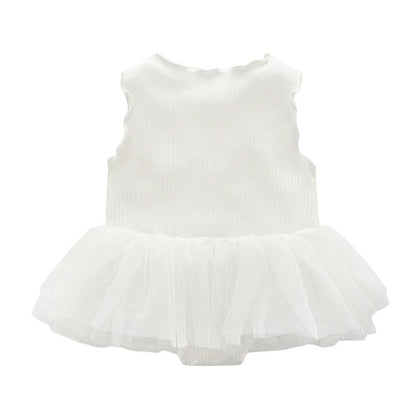 Süßes 2-teiliges Set aus Overall Kleid und Haarband für 22-24 Zoll Puppen