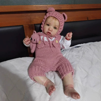 22'' Realistische Kätzchen mit offenen Augen Reborn Babypuppe Mädchen - Saskia