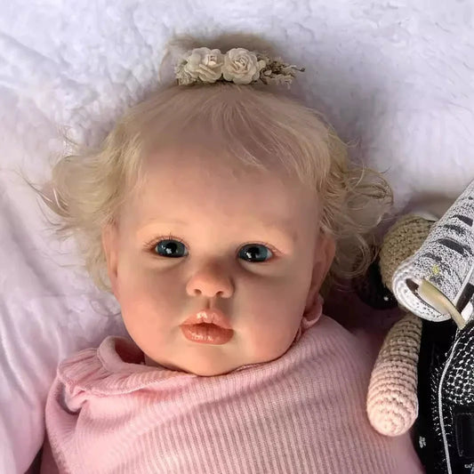 60 cm Queena Realistische offene Augen blonde Haare Reborn Puppe Lottie
