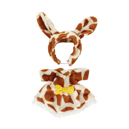 Cartoon-Kleid und Stirnband für 6 Zoll (15 cm) Mini Reborn Puppen