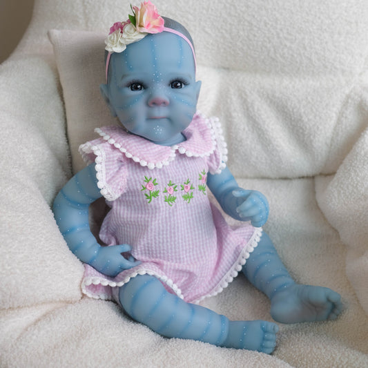 45 cm lebensechtes Bettie Reborn Avatar Baby Mädchen in lila Outfits