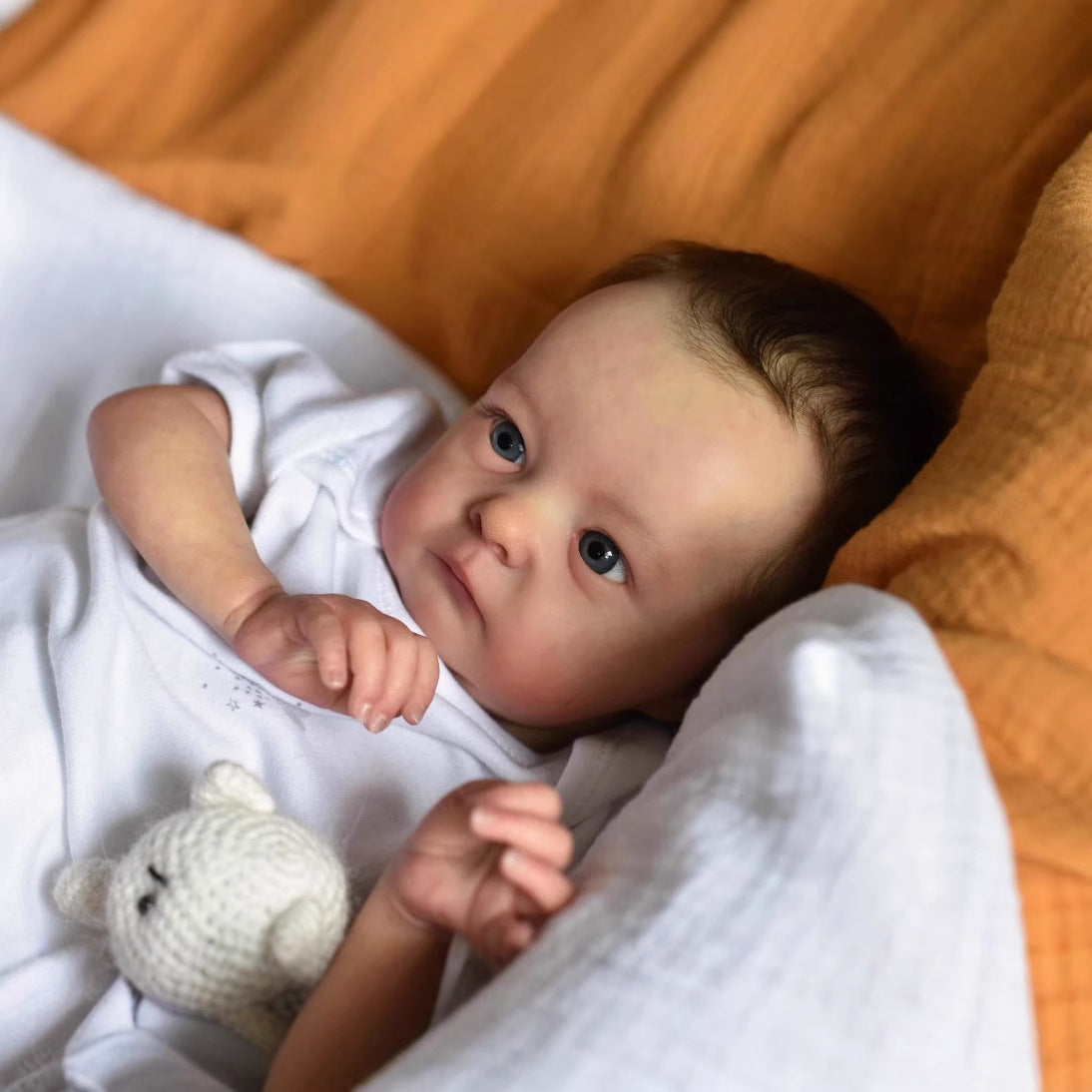 40 cm realistische offene Augen kurze Haare Reborn Puppe Tink