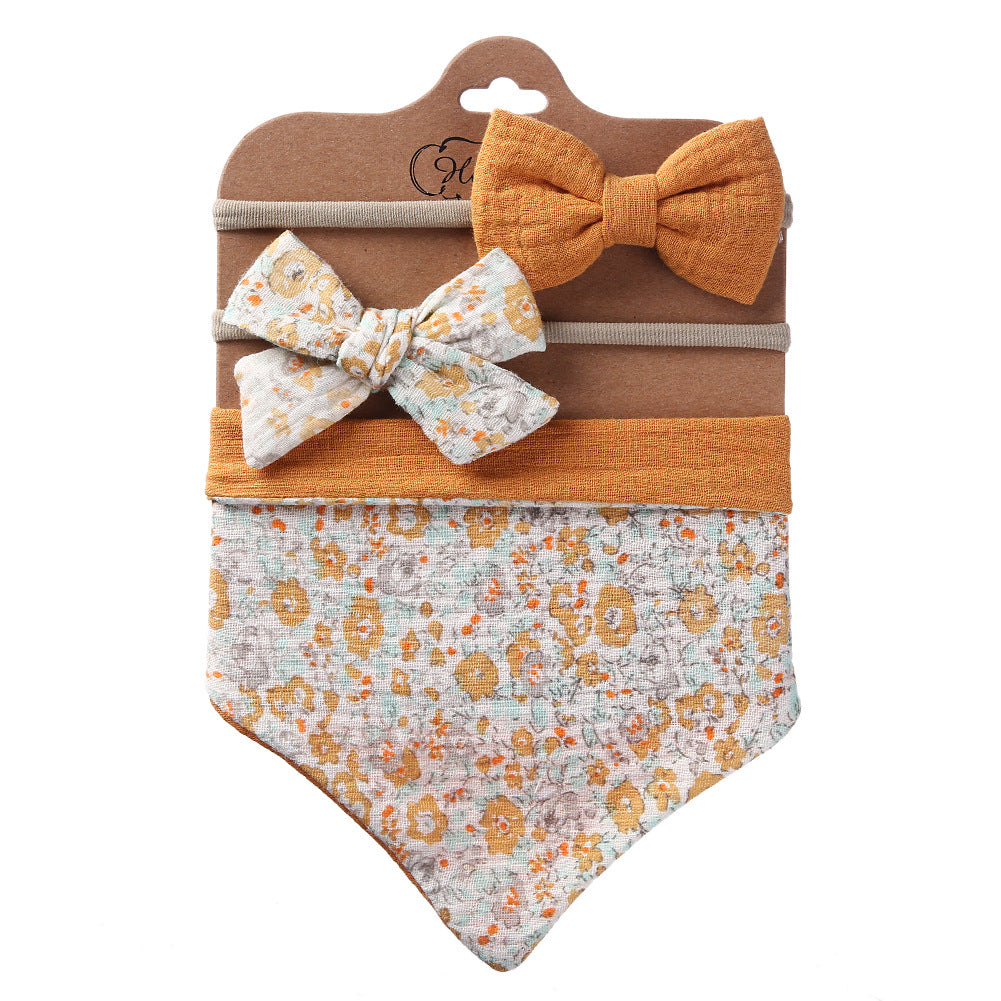 Bedrucktes wendbares Bandana-Lätzchen & Stirnband-Set 3-teilig