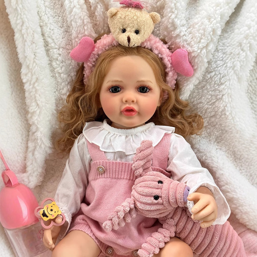 22 Zoll Mamie Reborn Puppen Mädchen mit blonden Haaren