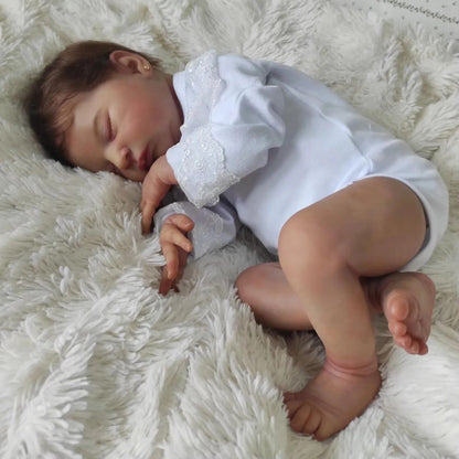 20 Zoll Viola Lebensechte geschlossene Augen Kurzes Haar Reborn Puppe-Laura