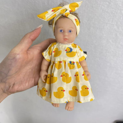 6 Zoll offene Augen kurzes Haar Mini Vollsilikon Reborn Puppe