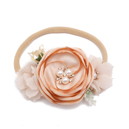 Pastoral elastisches Nylon-Blumen-Baby-Stirnband