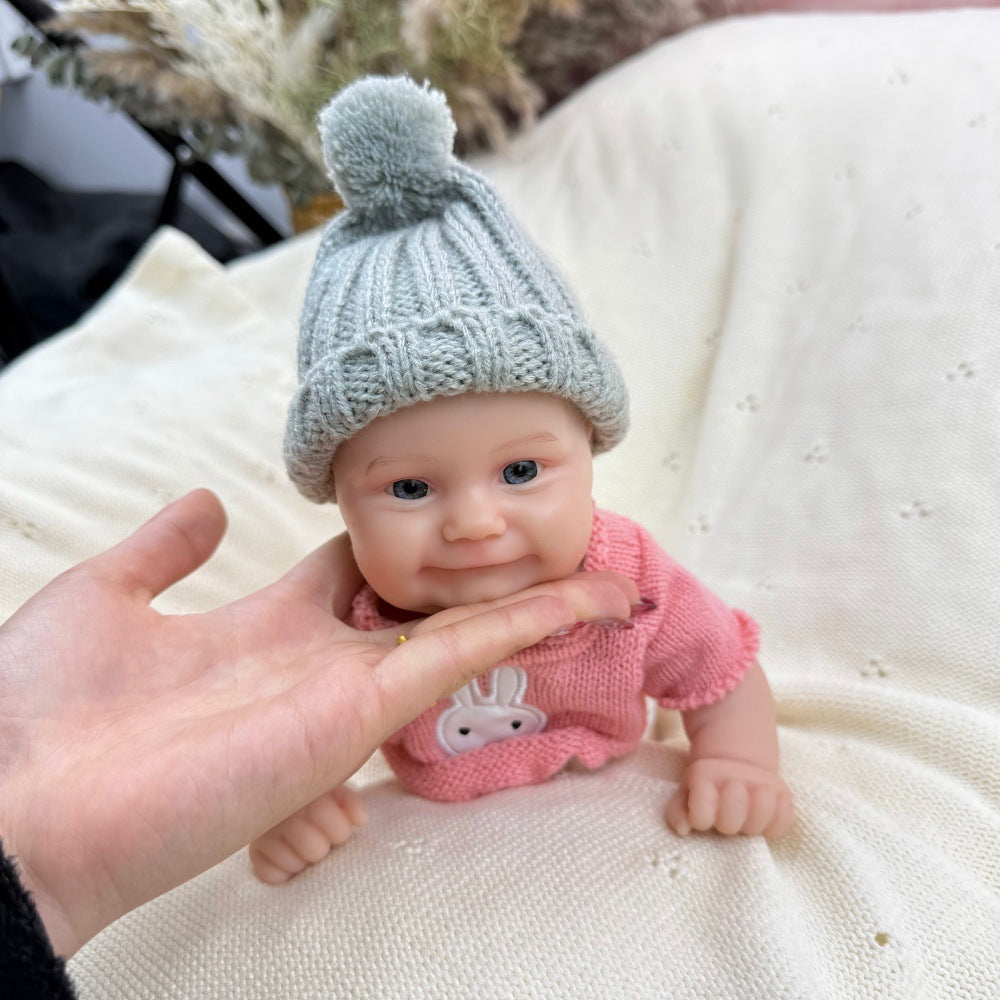 30 cm vollständig aus Silikon gefertigte Reborn-Babypuppe Maddie in rosa Kleidung