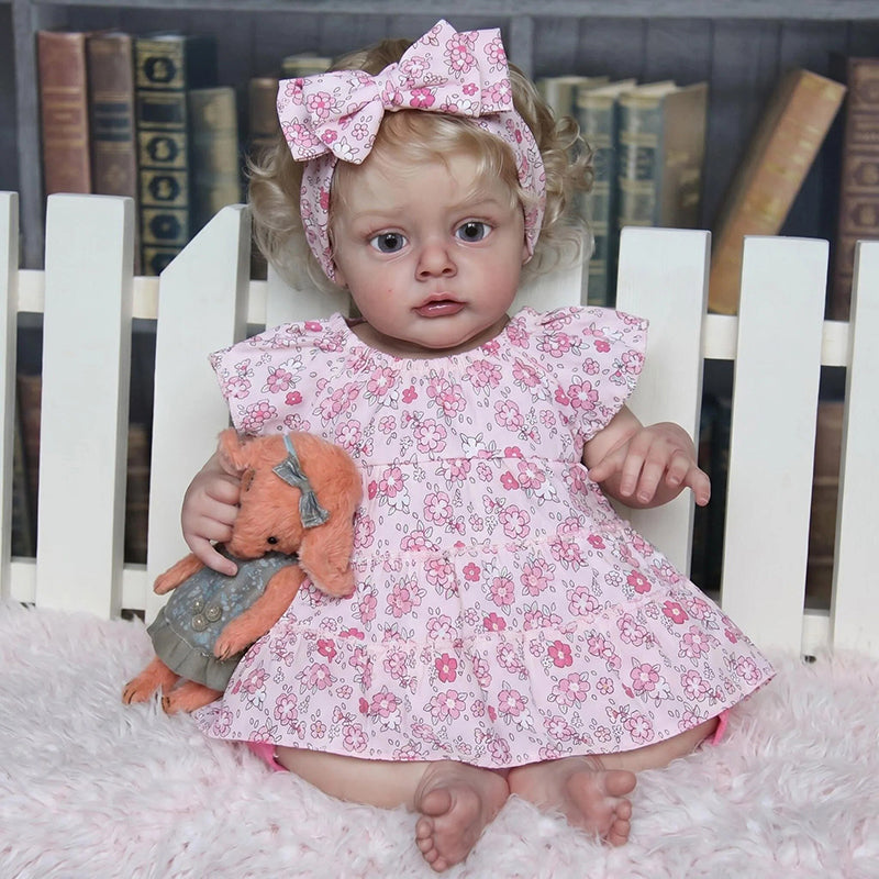 19 Zoll blonde Chloe Reborn Puppe im Blumenkleid