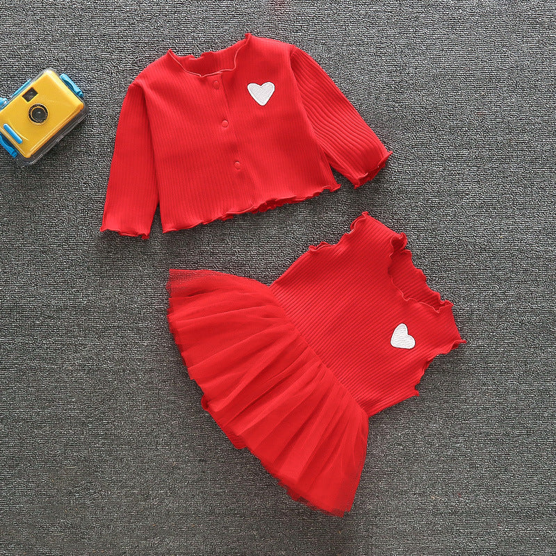 Süßes Jumpsuit-Kleid 2-teiliges Set für 22-24 Zoll Puppen