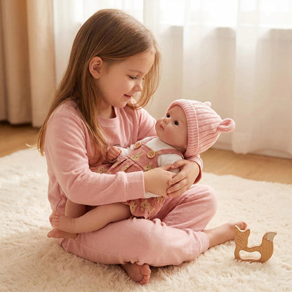 30 cm Bettie Reborn-Baby aus Vollsilikon im rosa Kleid