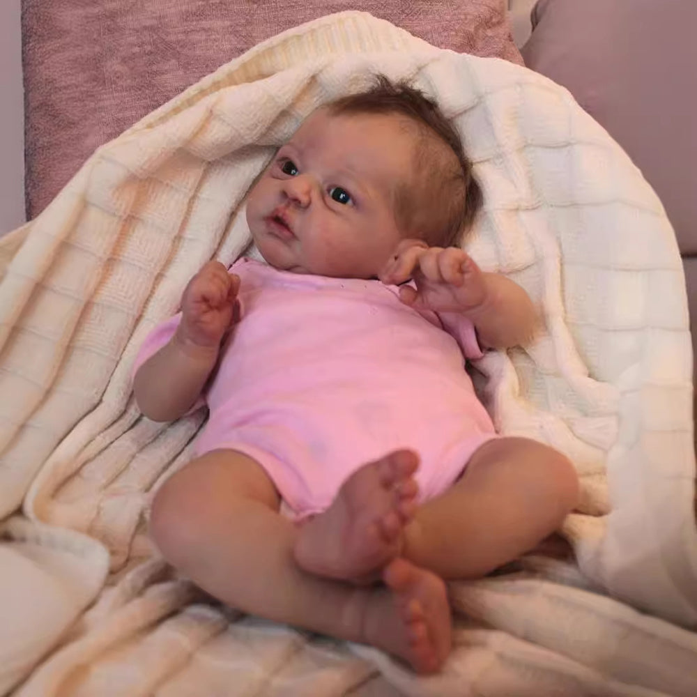 19 Zoll Verna Reborn Babypuppen mit offenen Augen und kurzen Haaren-Evi