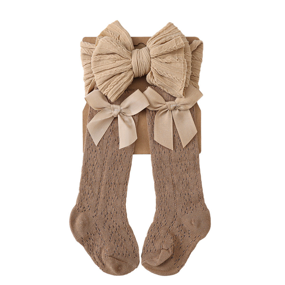 Schleifen-Haarreif und Socken 2-teiliges Set für 43-60cm Puppen