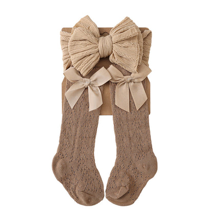 Schleifen-Haarreif und Socken 2-teiliges Set für 43-60cm Puppen