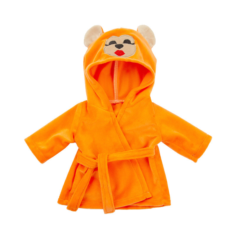 Plüsch-Robe mit Cartoon-Motiv für 30-35 cm Puppen
