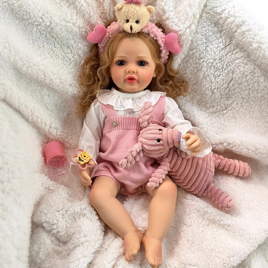 22 Zoll Mamie Reborn Puppen Mädchen mit blonden Haaren