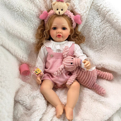 22 Zoll Mamie Reborn Puppen Mädchen mit blonden Haaren