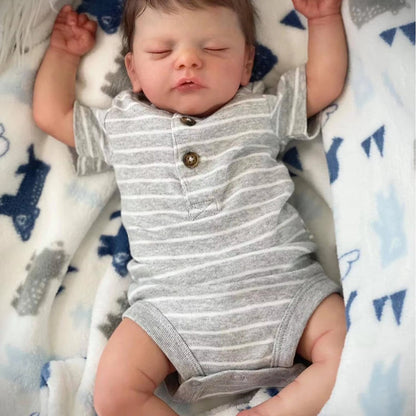 18 Zoll Greg lebensechte Reborn-Puppe mit geschlossenen Augen - Sam