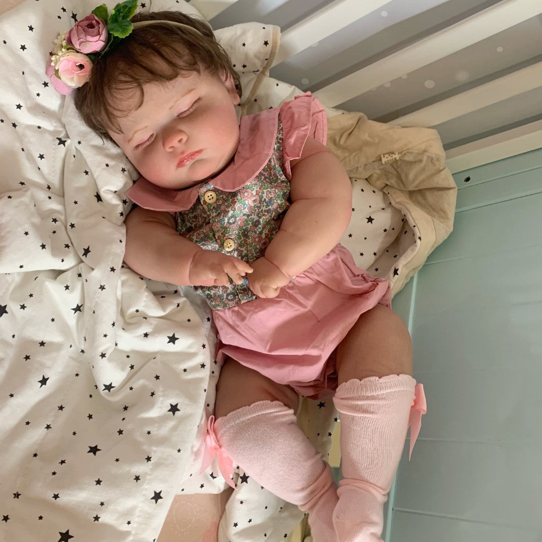 Realistische 60cm kuschelige Reborn Puppe mit geschlossenen Augen – Joseph