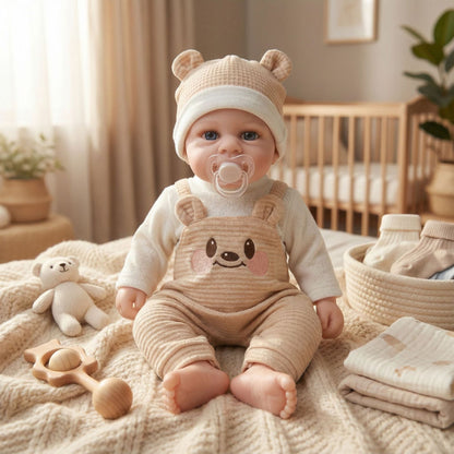 30 cm lebensechte Silikon Reborn Babypuppe Mädchen mit offenen Augen-Elijah