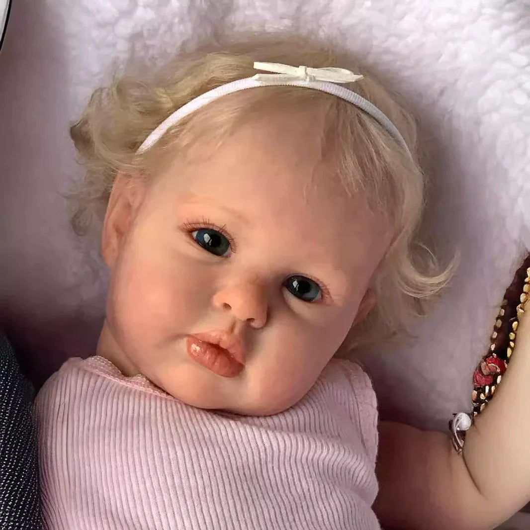 60 cm Queena Realistische offene Augen blonde Haare Reborn Puppe Lottie