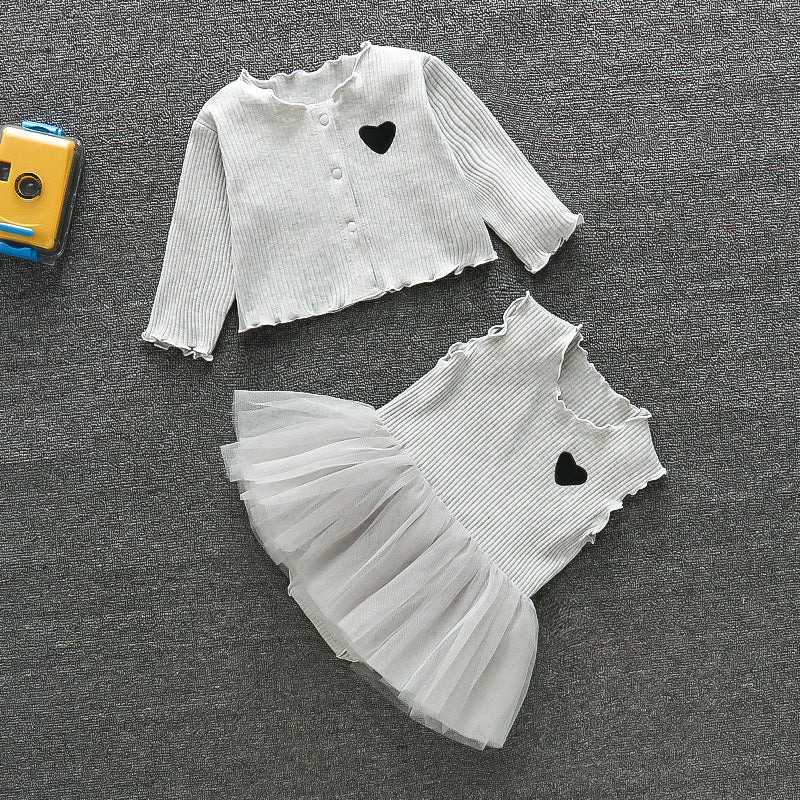 Süßes Jumpsuit-Kleid 2-teiliges Set für 22-24 Zoll Puppen