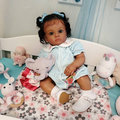 24 Zoll Penny dunkelhäutige Reborn Puppen-Tutti