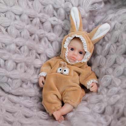 6 Zoll Mini-Silikon-Reborn-Puppe Mädchen Loulou mit offenen Augen