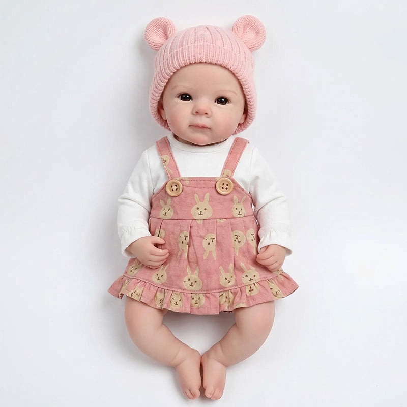 30 cm Bettie Reborn-Baby aus Vollsilikon im rosa Kleid