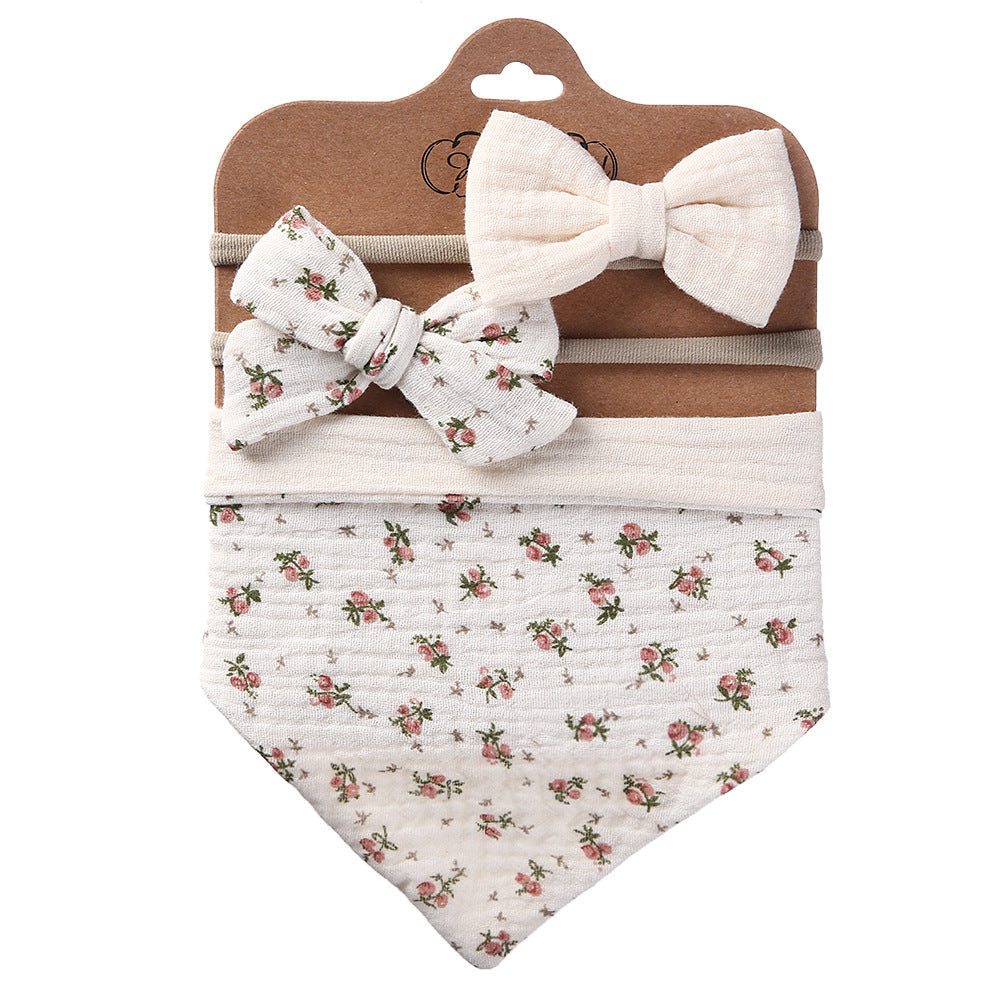 Bedrucktes wendbares Bandana-Lätzchen & Stirnband-Set 3-teilig