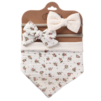 Bedrucktes wendbares Bandana-Lätzchen & Stirnband-Set 3-teilig
