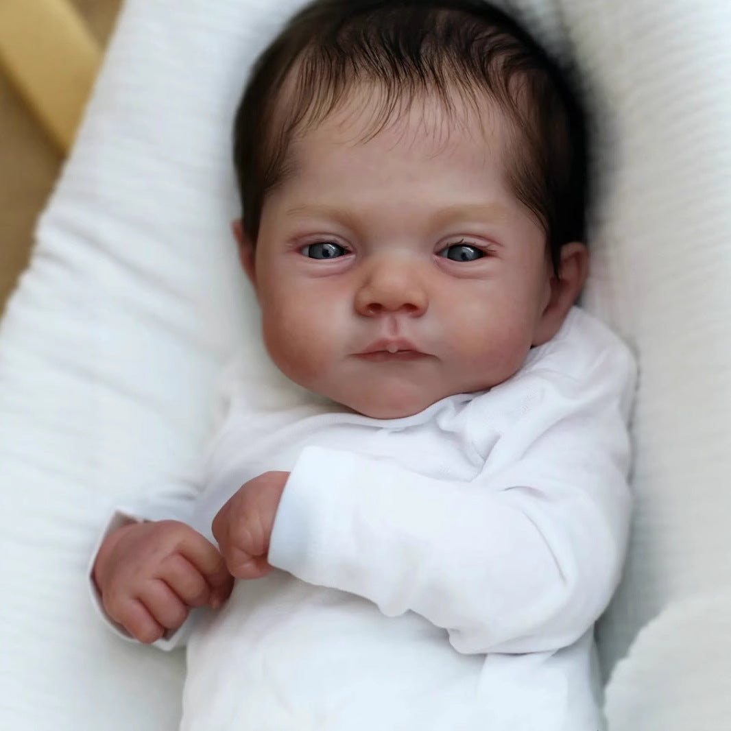 50cm offene Augen kurzes Haar weicher Körper kuschelige Reborn Babypuppe-Lily