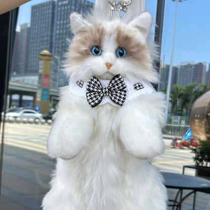 Süßer lebensechter Plüsch-Rucksack mit Ragdoll-Katze-Simulation