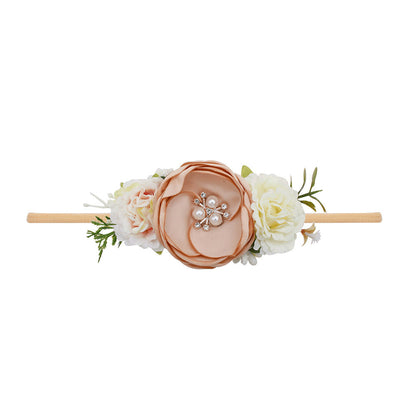 Pastoral elastisches Nylon-Blumen-Baby-Stirnband