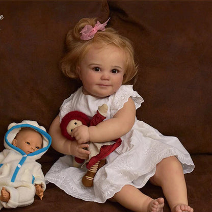 May 60 cm offene Augen blondes Haar Reborn Puppe-June Awake